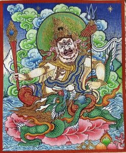 编号118-9075476:彩绘小唐卡-白财神(长方形·5*4CM左右)