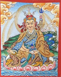 编号118-9239027:彩绘小唐卡-莲花生大士(长方形·5*4CM左右)