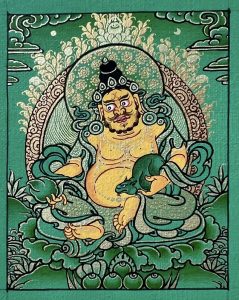 编号118-9423309:绿金小唐卡-黄财神(长方形·5*4CM左右)