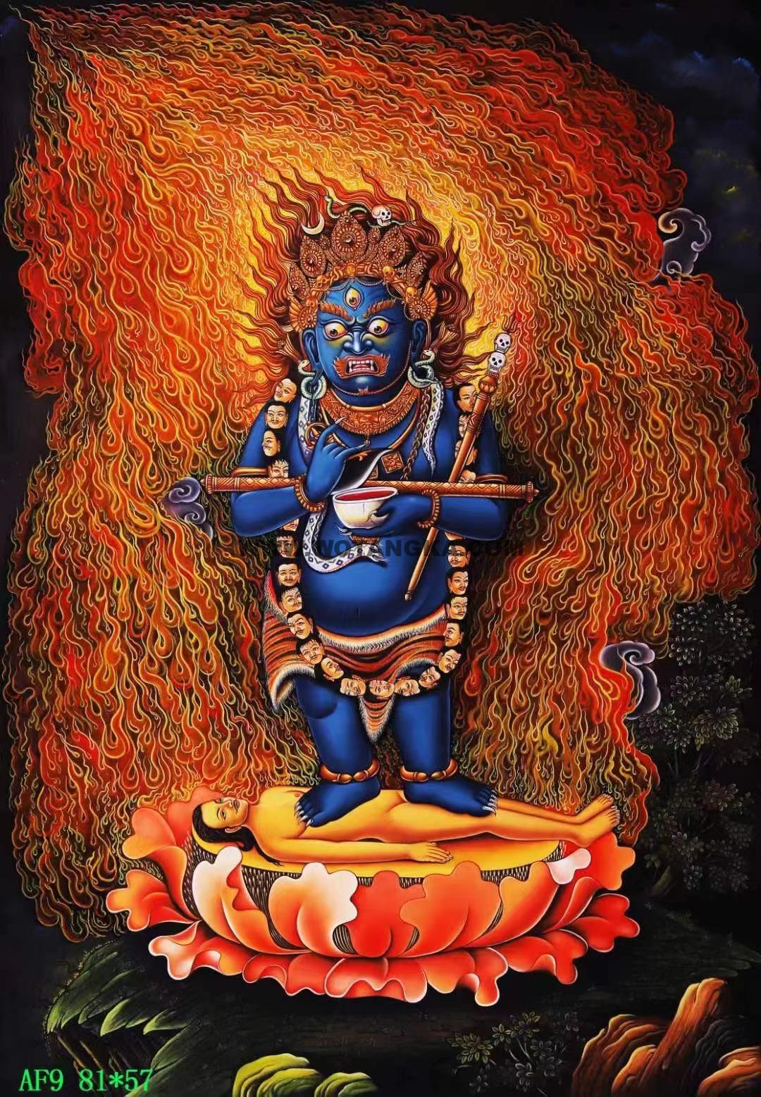 编号138-192248：彩绘唐卡-宝帐护法（81*57CM左右）