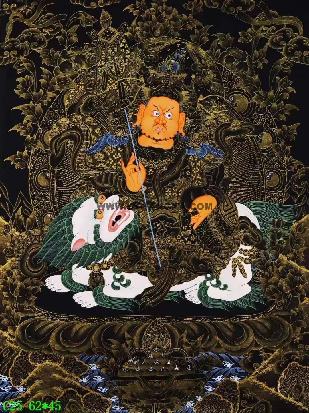 编号138-232331：黑金唐卡-财宝天王（62*45CM左右）