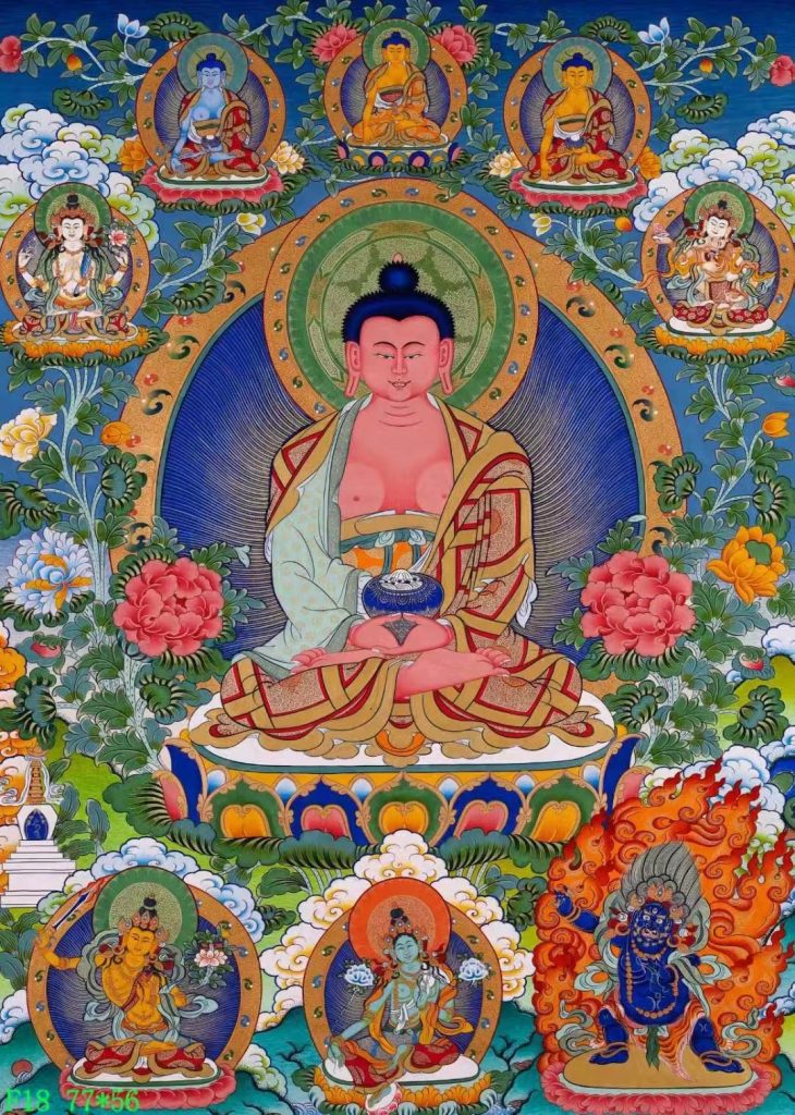 编号138-249865：彩绘唐卡-阿弥陀佛（77*56CM左右）