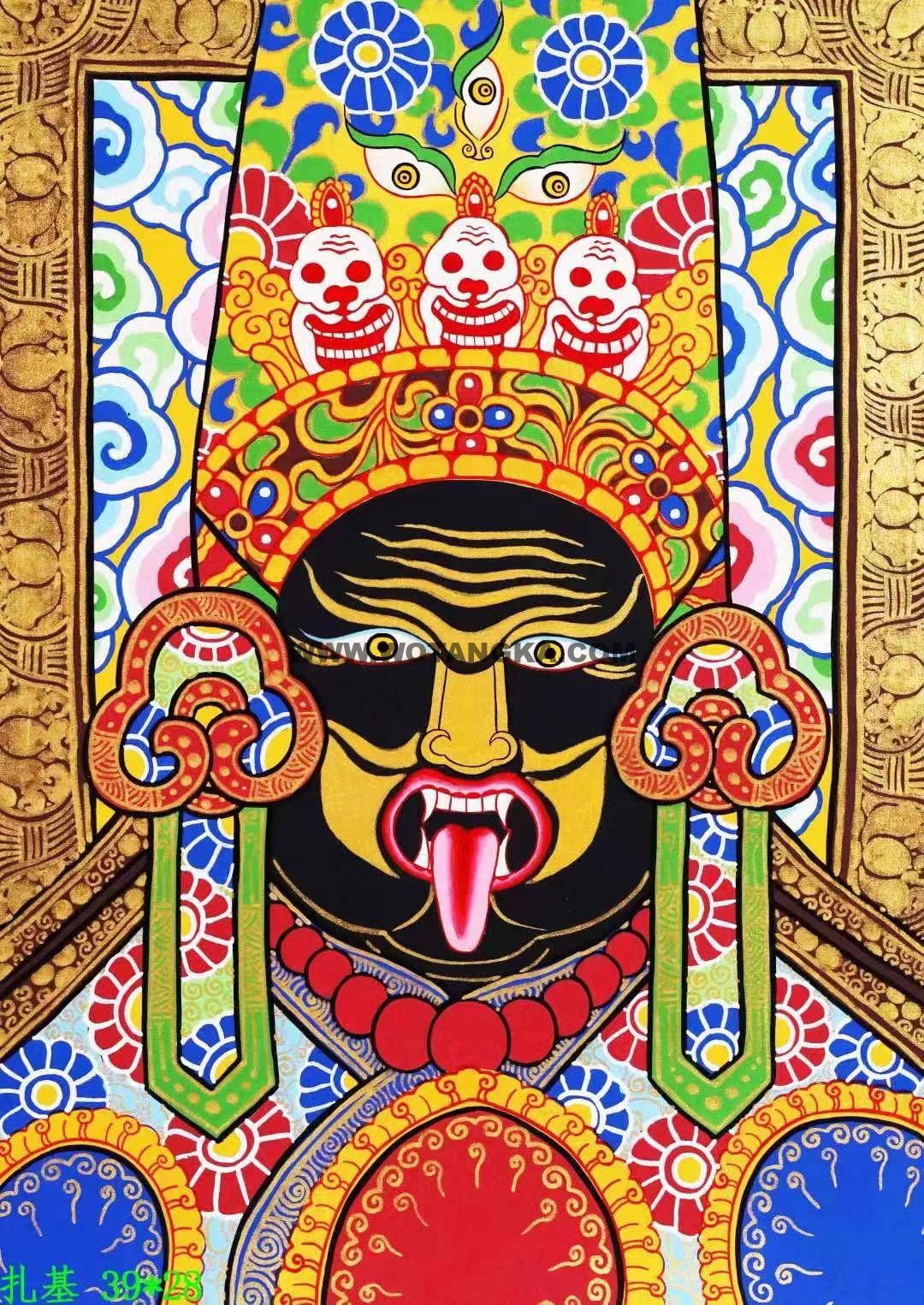 编号138-284468：彩绘唐卡-扎基拉姆·半身像（39*28CM左右）