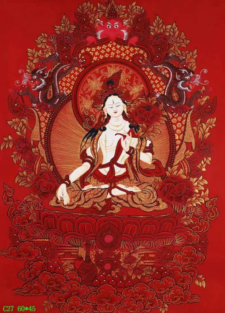 编号138-315094：红金唐卡-白度母（60*45CM左右）