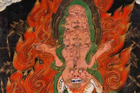 编号138-380348：彩绘唐卡-惹呼拉（25*21CM左右）