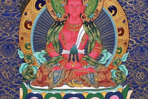 编号138-451483：彩绘唐卡-长寿佛（61*46CM左右）