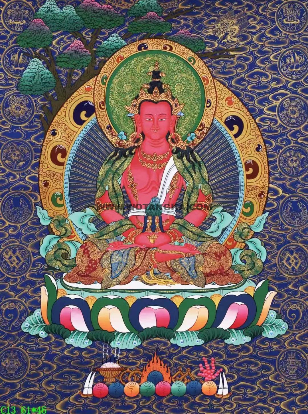 编号138-451483：彩绘唐卡-长寿佛（61*46CM左右）