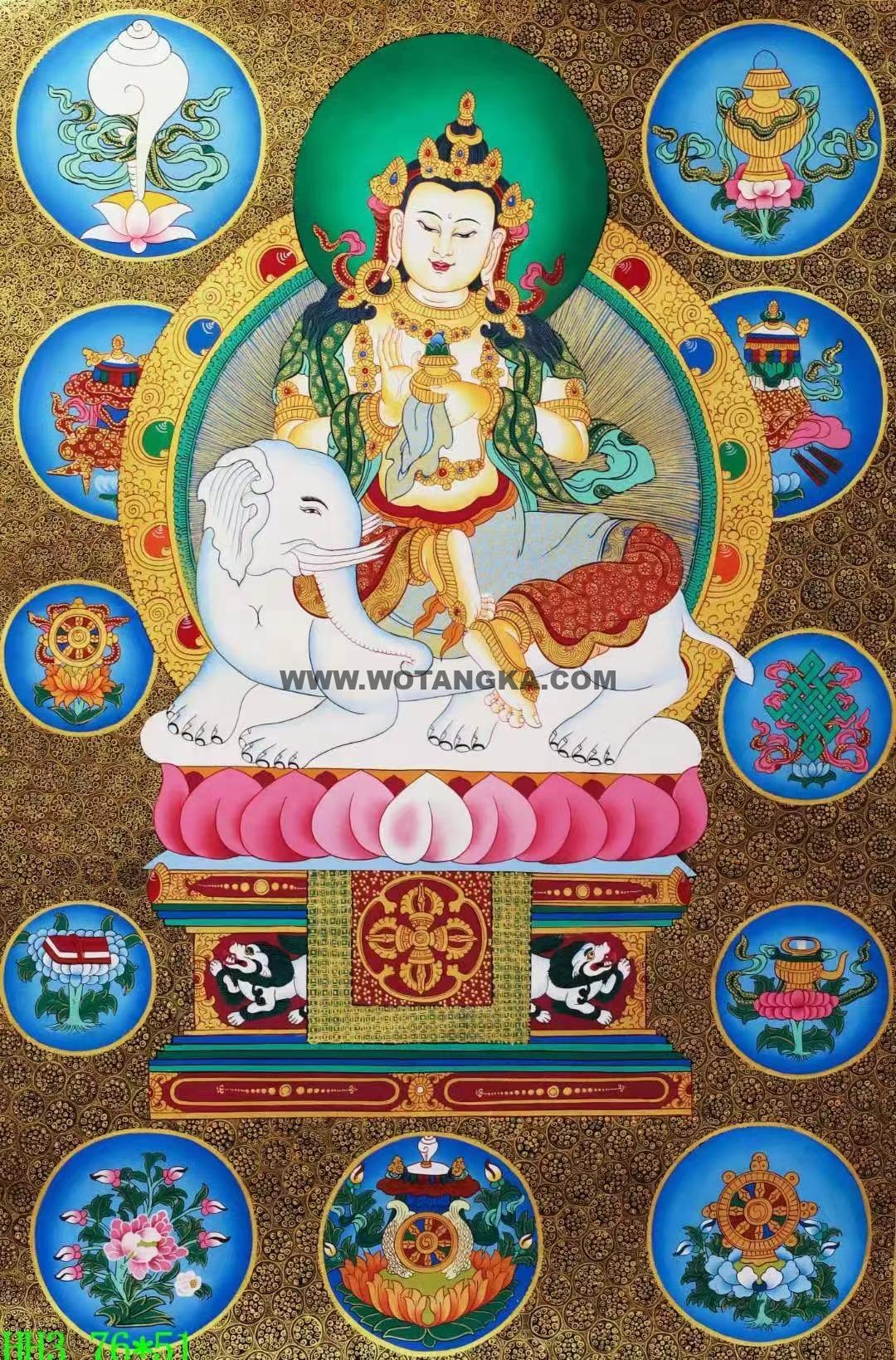 编号138-597071：彩绘唐卡-普贤菩萨（76*51CM左右）