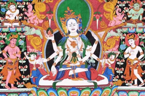 编号138-603220：彩绘唐卡-尊胜佛母（77*59CM左右）