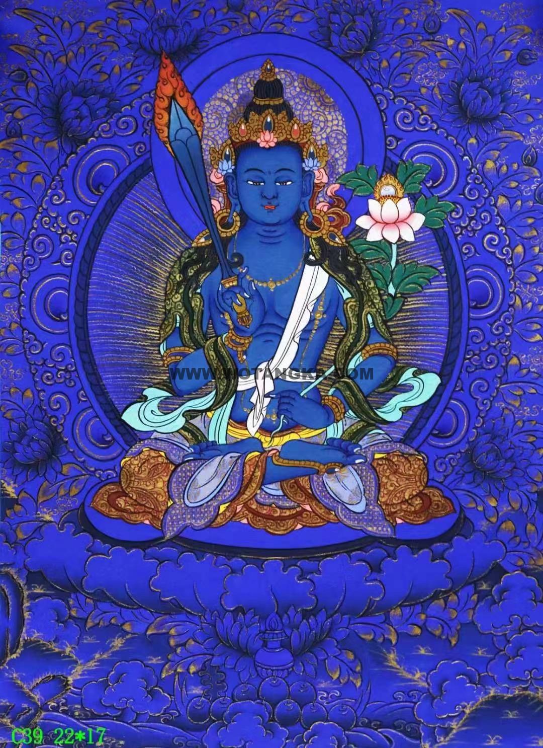 编号138-641803:彩绘唐卡-虚空藏菩萨(22*17CM左右)