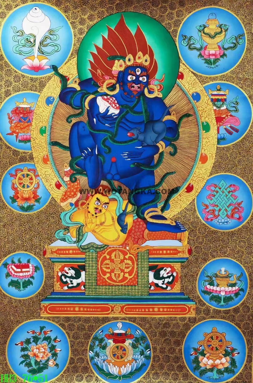 编号138-733923:黑金唐卡-黑财神(76*51CM左右)