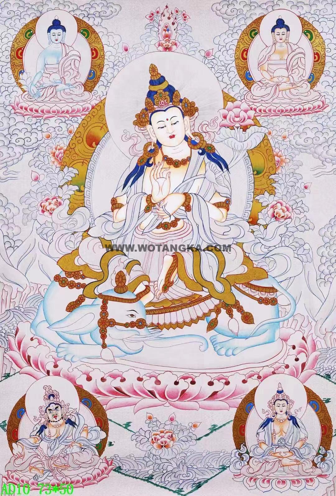 编号138-741065：白银唐卡-普贤菩萨（73*50CM左右）