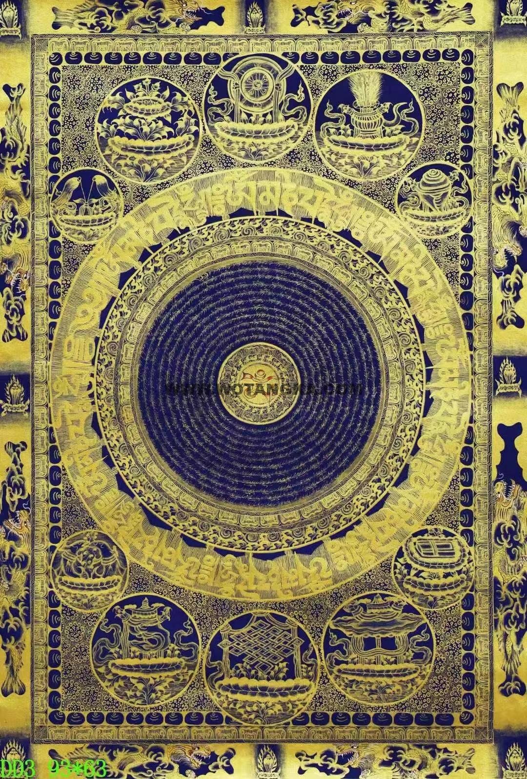 编号138-778060：黑金唐卡-吉祥八宝坛城（93*63CM左右）