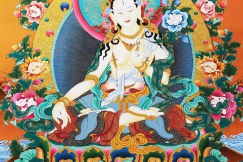 编号138-837873：彩绘唐卡-白度母（75*51CM左右）