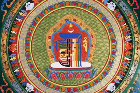 编号138-903585：彩绘唐卡-十相自在坛城（70*70CM左右）