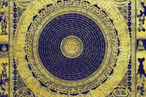 编号138-953746：黑金唐卡-吉祥八宝坛城（93*63CM左右）