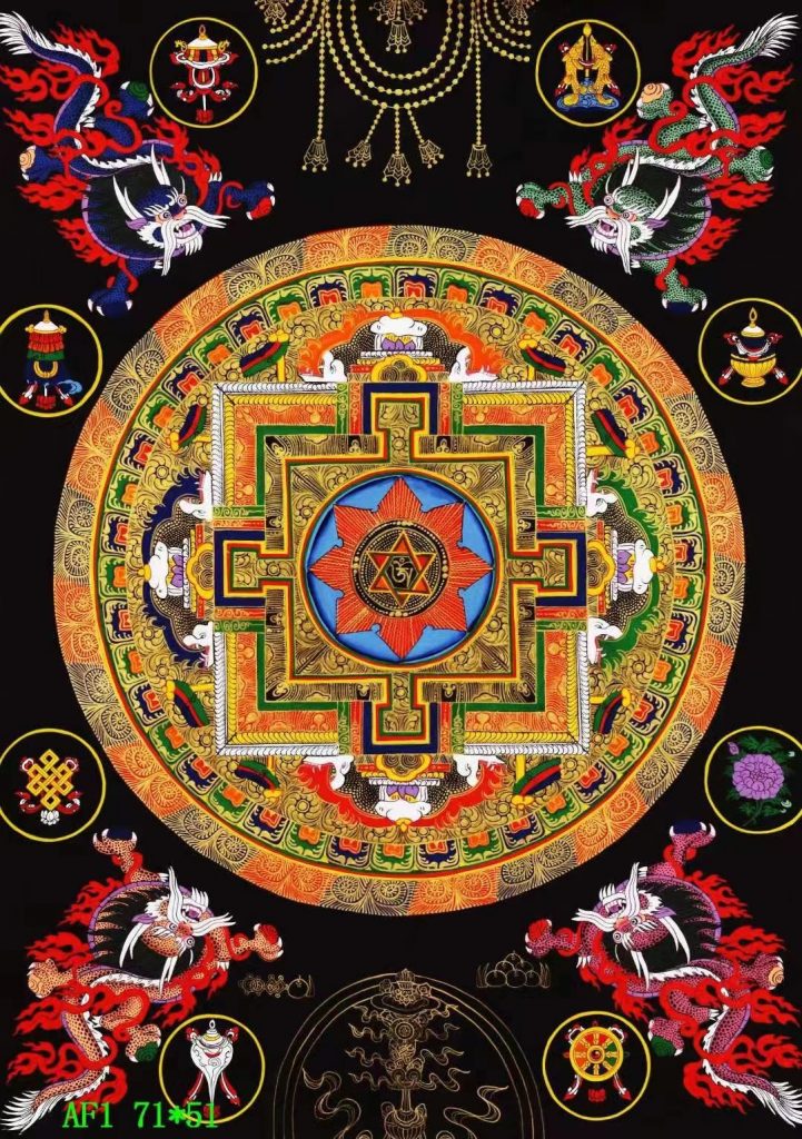编号138-953771：彩绘唐卡-吉祥八宝坛城（71*51CM左右）