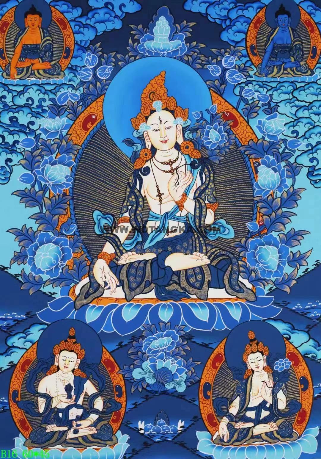 编号138-983698:蓝金唐卡-白度母(60*45CM左右)