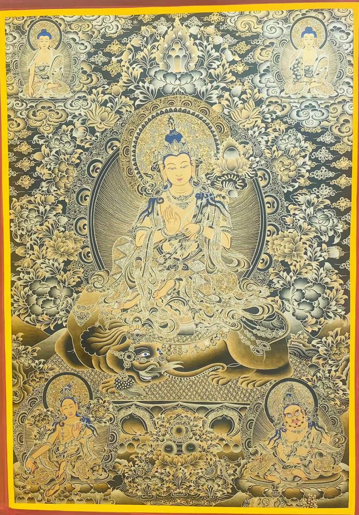 编号188-351382：黑金唐卡-普贤菩萨（80*60CM左右）