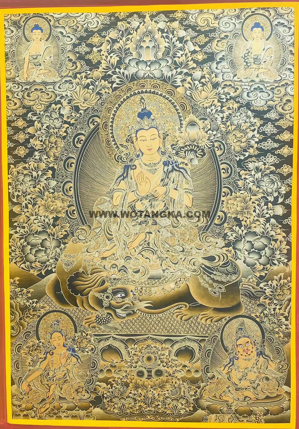 编号188-351382:黑金唐卡-普贤菩萨(80*60CM左右)