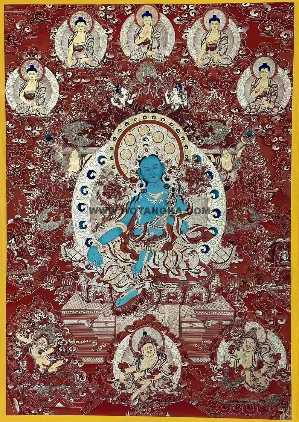 热贡-东智加·画院:红金唐卡-绿度母(100*70CM左右)