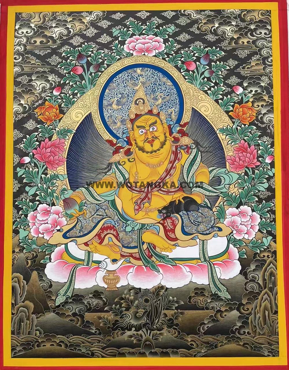 编号188-486341：黑金唐卡-黄财神（70*50CM左右）