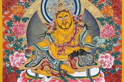 编号188-514517：红金唐卡-黄财神（70*50CM左右）