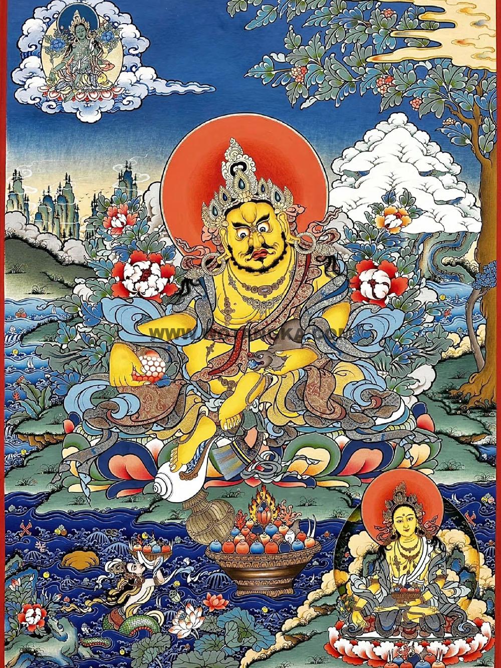 编号188-683902:彩绘唐卡-黄财神(80*60CM左右)