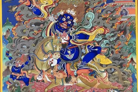编号188-720301：彩绘唐卡-吉祥天母（80*60CM左右）