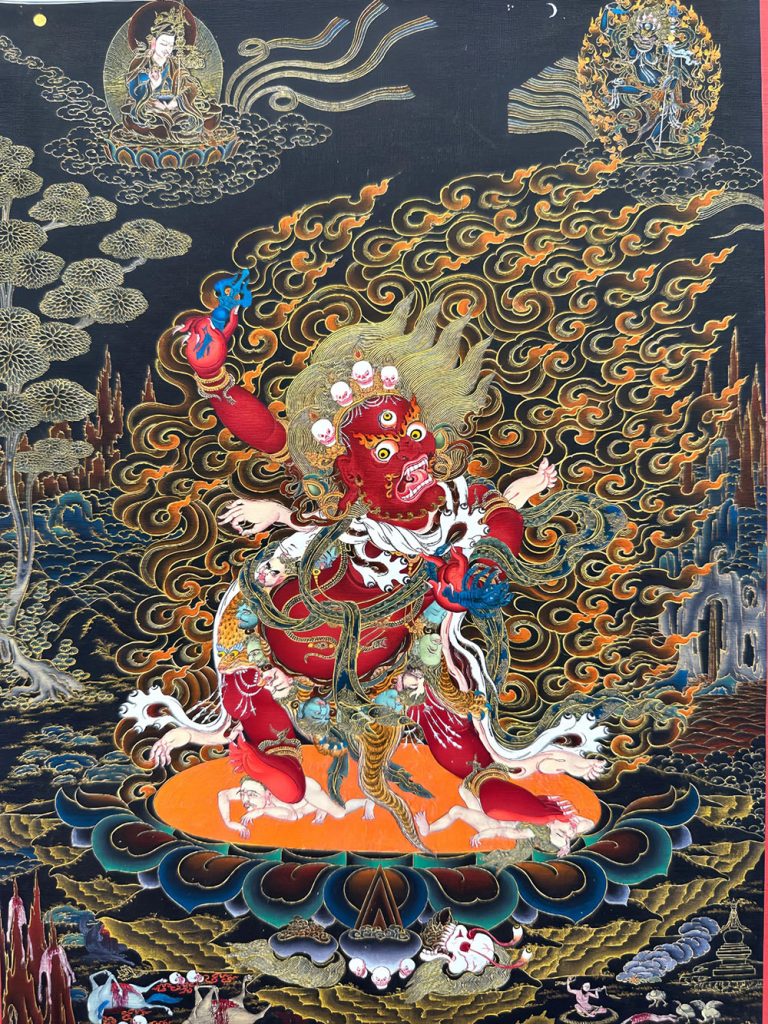 编号188-784865：黑金唐卡-莲花生大士·忿怒莲师咕噜乍波（80*60CM左右）