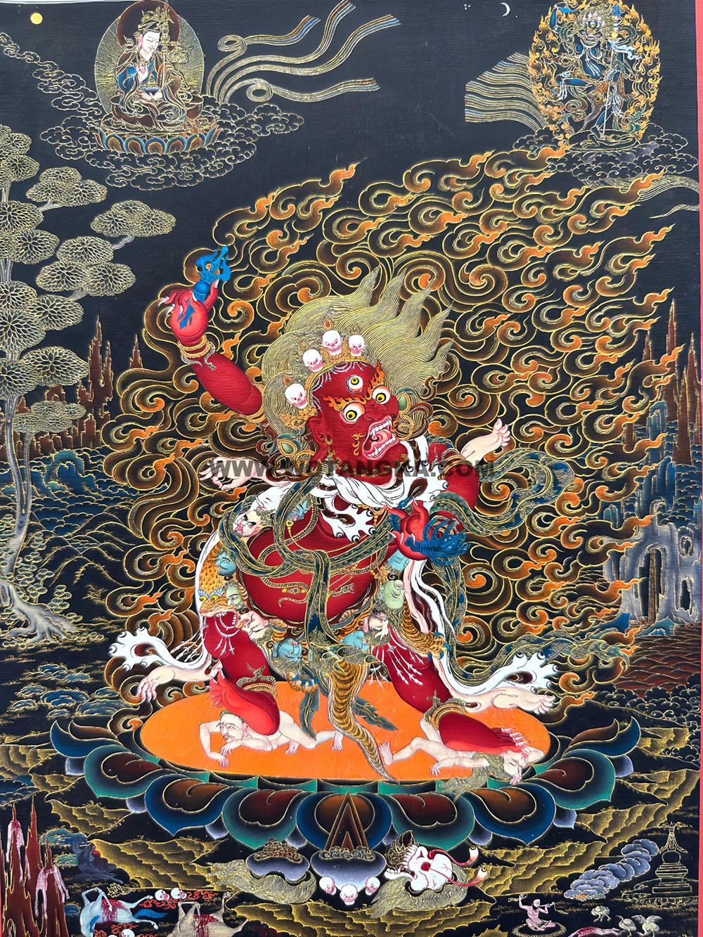 编号188-784865:黑金唐卡-莲花生大士·忿怒莲师咕噜乍波(80*60CM左右)