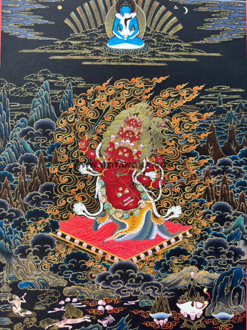 热贡-索南才旦·画院：黑金卡-惹呼拉（80*60CM左右）