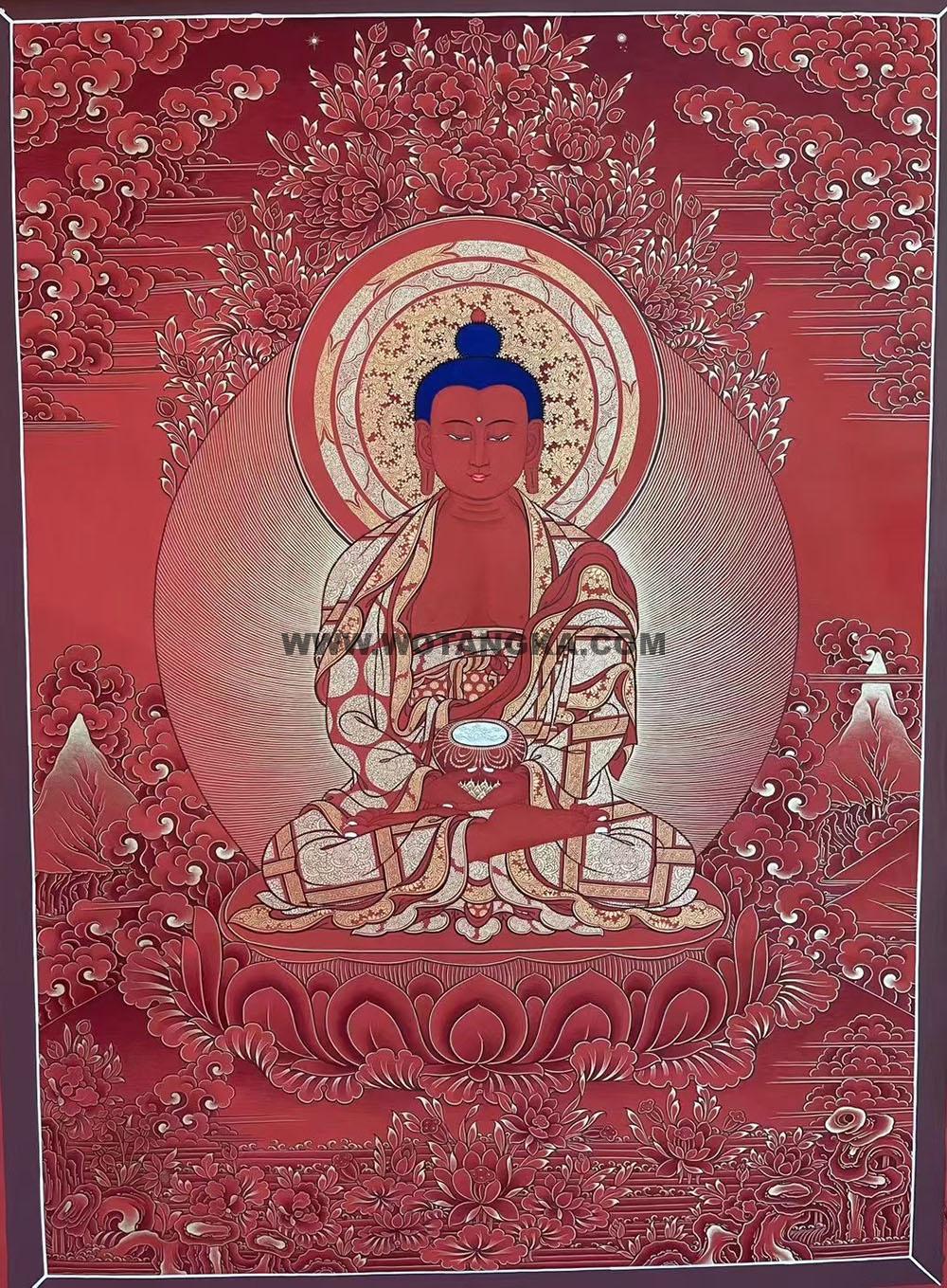 热贡-东智加·画院：红金唐卡-阿弥陀佛（60*45CM左右）