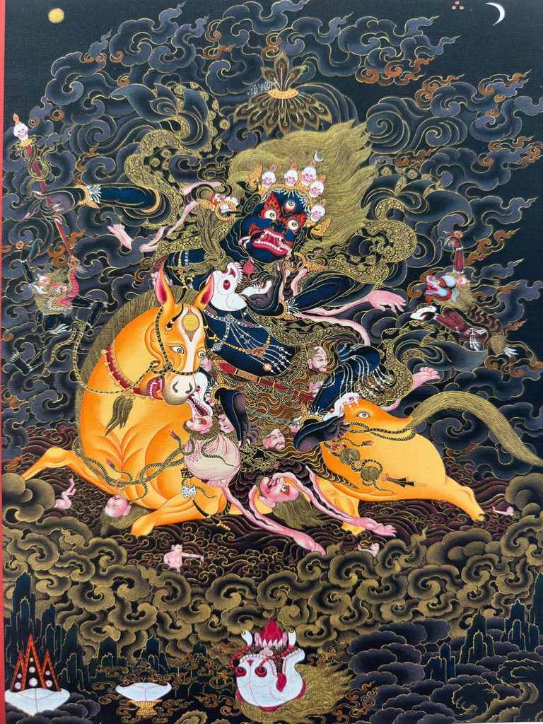 编号188-916756：黑金唐卡-吉祥天母（60*45CM左右）