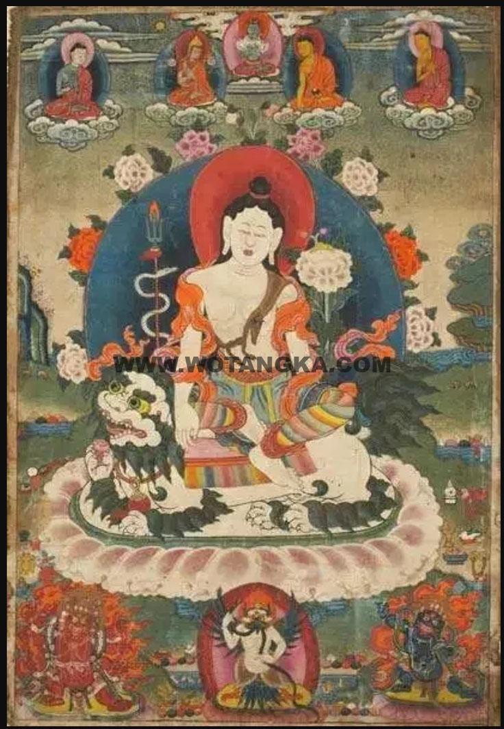 沃唐卡编号AC20448：狮吼观音