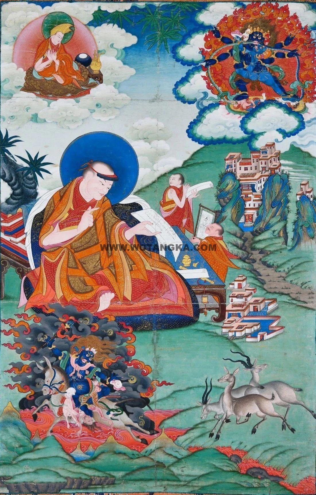 沃唐卡编号AC49550:五世达擦济咙活佛