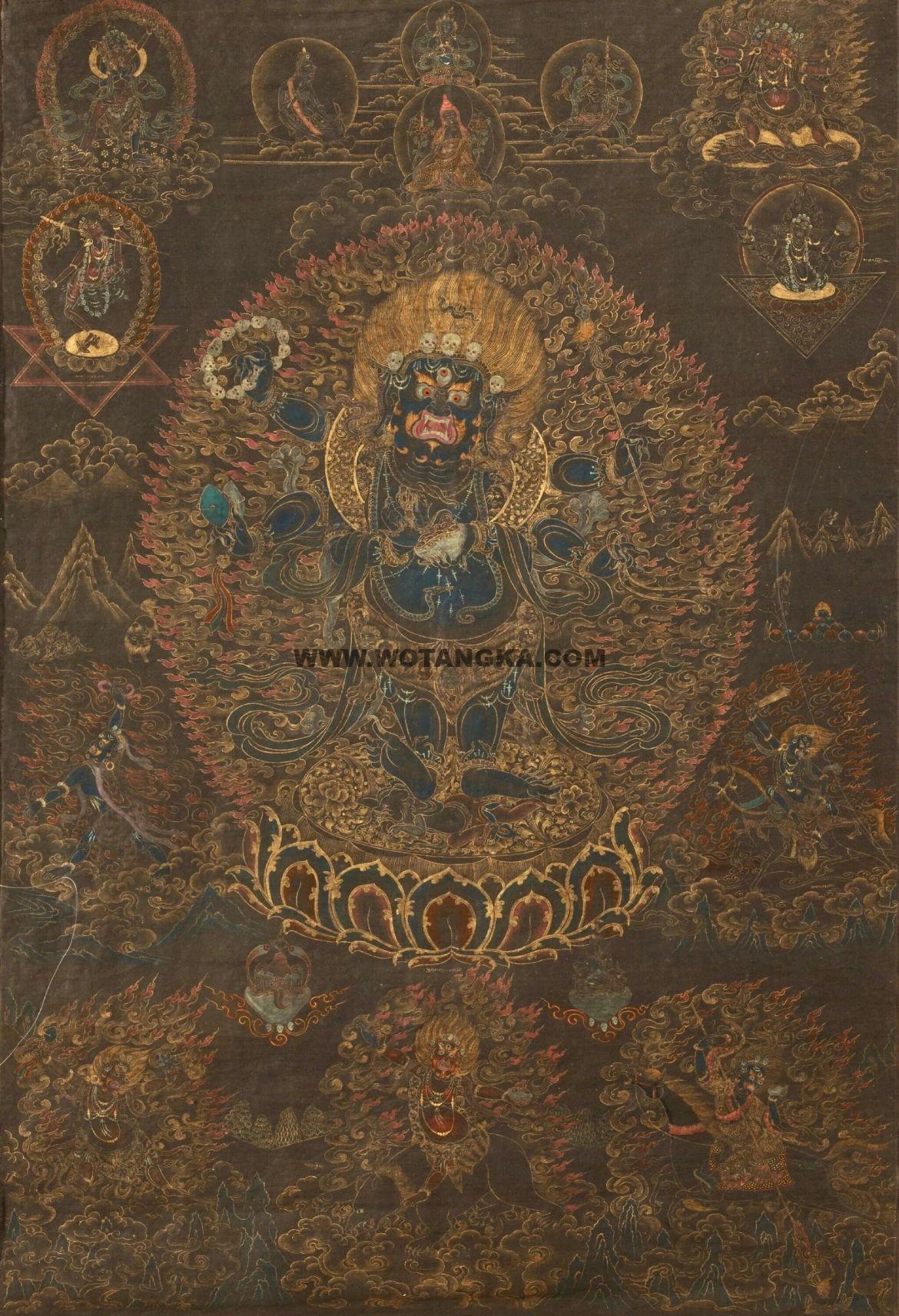 沃唐卡编号AC71572：六臂玛哈嘎拉