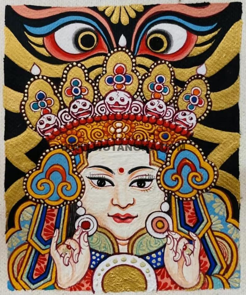 编号118-1534099：彩绘小唐卡-扎基拉姆（长方形·5*4CM左右）