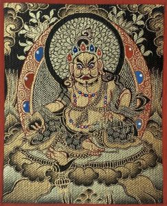 编号118-2121131：黑金小唐卡-黄财神（长方形·5*4CM左右）