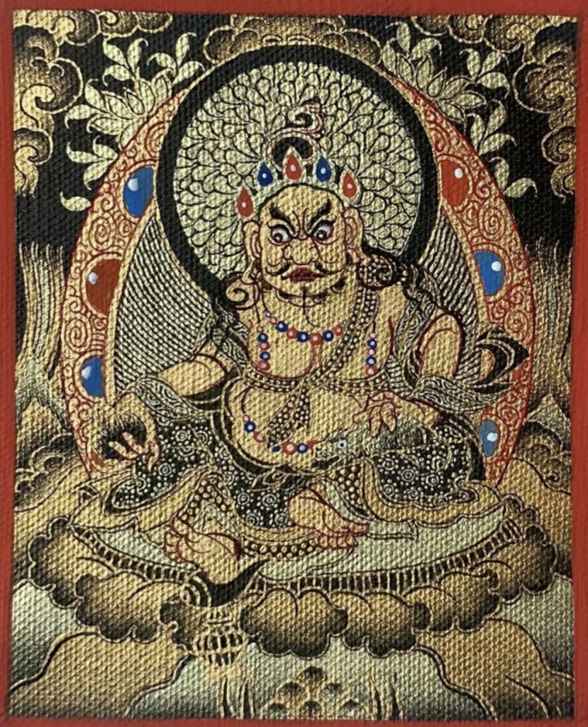 编号118-2121131：黑金小唐卡-黄财神（长方形·5*4CM左右）