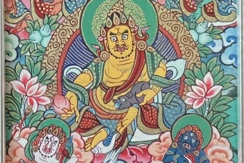 编号118-2550009：彩绘小唐卡-五方财神（长方形·5*4CM左右）