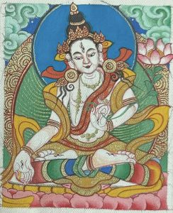 编号118-8146442：彩绘小唐卡-白度母（长方形·5*4CM左右）