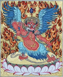 编号118-8595847:彩绘小唐卡-大鹏金翅鸟(长方形·5*4CM左右)