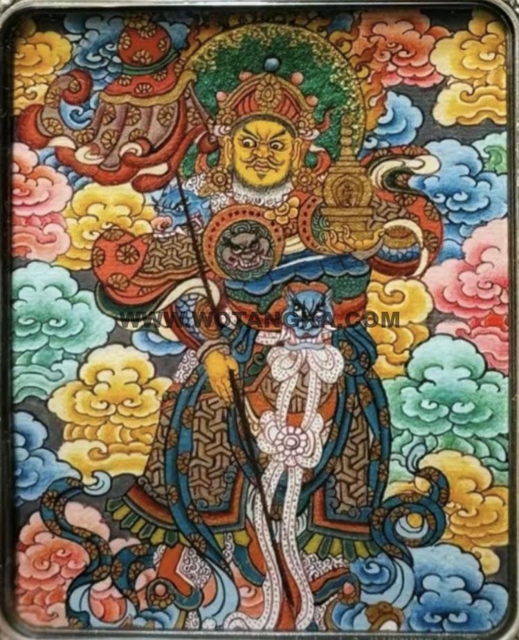 编号118-9410987：彩绘小唐卡-财宝天王（长方形·5*4CM左右）