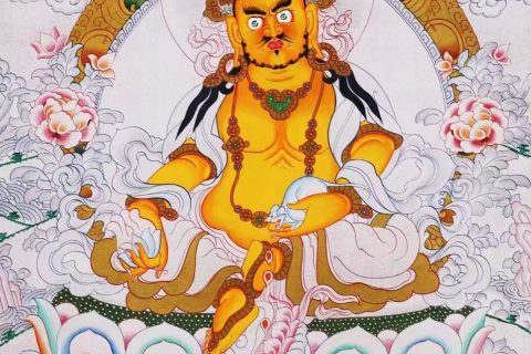 编号138-155729：白银唐卡-黄财神·五方财神（75*51CM左右）