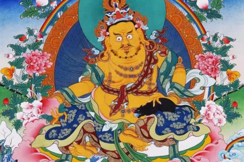 编号138-163170：彩绘唐卡-黄财神（70*52CM左右）