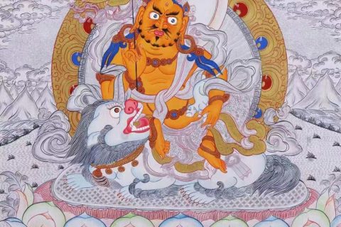 编号138-264707：白银唐卡-财宝天王（73*49CM左右）