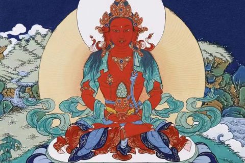 编号138-438448：彩绘唐卡-长寿佛（30*22CM左右）