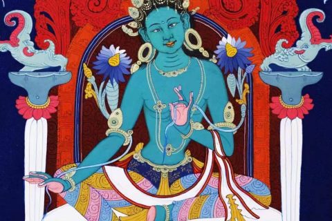 编号138-488902：彩绘唐卡-绿度母（30*22CM左右）
