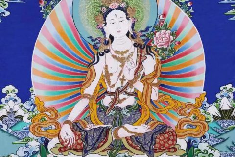 编号138-492216：彩绘唐卡-白度母（60*44CM左右）